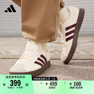 adidas 阿迪达斯 「T头鞋」VL COURT CLASSIC休闲板鞋男女阿迪达斯轻运动 白色/褐色/金色 38