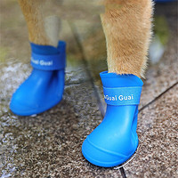 迪普尔 宠物狗狗鞋子防水雨鞋比熊泰迪小狗雨鞋猫鞋子衣服脚套鞋套 蓝色S