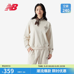 new balance 衛衣女款24年運動簡約保暖休閑圓領套頭衫AWT41300 LIN 2XL