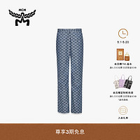 MCM【春夏】 COLLECTION牛仔提花喇叭裤女式休闲裤 蓝色 160/66A