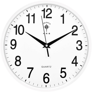 POLARIS 北极星 挂钟 时尚创意客厅钟表简约石英钟12英寸2842白色