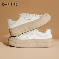 DAPHNE 达芙妮 厚底小白鞋女款2024新款爆款夏季鞋子饼干鞋板鞋帆布鞋女鞋