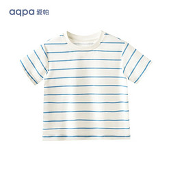 aqpa [UPF50+]儿童短袖T恤蓝色条纹