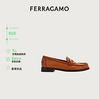 菲拉格慕（Ferragamo）女士棕色Gancini扣饰莫卡辛鞋 0769756_1D _ 75/38 