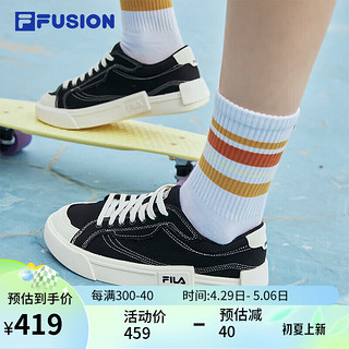 FILA FUSION 斐乐潮牌时尚女子板鞋休闲鞋经典帆布鞋 黑-XBK 36.5