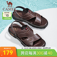 骆驼（CAMEL）2024夏季清凉透气舒适凉鞋通勤休闲两穿鞋男士 G14M211628 棕色 43