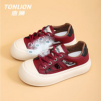 唐狮（TonLion）女鞋春夏季鞋子女厚底板鞋女款镂空透气洞洞鞋女士凉鞋 红色 39 39码