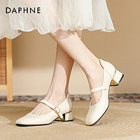 DAPHNE 达芙妮 法式复古玛丽珍2024新款温柔仙女风粗跟高跟鞋女4224101085
