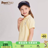PawinPaw卡通小熊童装2024年夏季男女童翻短袖T恤运动休闲 Yellow黄色/30 120
