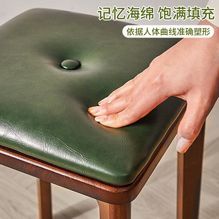 索尔诺（suoernuo）实木小椅子简约家用高方椅矮椅可叠放客厅餐桌椅子圆椅木板椅 软包高凳(pu绿色)