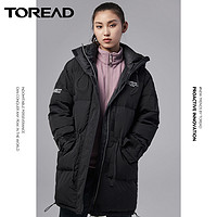 TOREAD 探路者 中长款女羽绒服 秋冬款户外保暖女式羽绒服防风保暖派克服