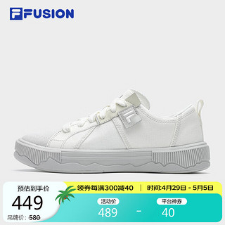 FILA 斐乐 FUSION斐乐潮牌女鞋POP III滑板生活鞋2024夏休闲帆布鞋