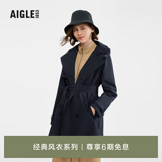 AIGLE 艾高 风衣冲锋衣2024年早春GORE-TEX防风防雨透汽外套女 帝国深蓝 BC346 38