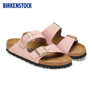 BIRKENSTOCK勃肯拖鞋平跟休闲时尚凉鞋拖鞋Arizona系列 粉色/柔粉色窄版1027651 39