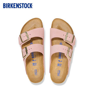 BIRKENSTOCK勃肯拖鞋平跟休闲时尚凉鞋拖鞋Arizona系列 粉色/柔粉色窄版1027651 39