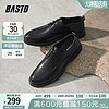 BASTO 百思图 2024夏季简约商务通勤正装平跟男休闲皮鞋A561DBM4 黑色 38