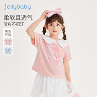 JELLYBABY 杰里贝比童装女童翻领T恤3岁儿童夏装女孩小童打底衫宝宝短袖上衣