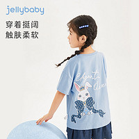 百亿补贴：JELLYBABY 杰里贝比童装女童T恤短袖2024新款儿童夏装小童3岁女宝宝上衣夏季