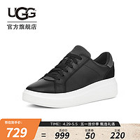 UGG 春季女士时尚舒适轻便平底系带圆头纯色单鞋休闲鞋1158032 BLK  黑色 39 BLK | 黑色