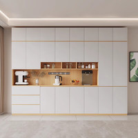 熹博雅餐边柜家用储物柜茶水柜玻璃门酒柜靠墙高柜客厅现代简约碗柜 A款(80*40*210cm)