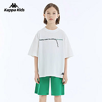 KAPPA KIDS童装儿童t恤短袖男夏季大童男童夏装上衣半袖 白色 160cm 12-13岁