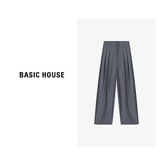 Basic House/百家好时尚春夏显瘦休闲垂感直筒裤长裤-B0624H5Y392 米白色 XL120-130斤