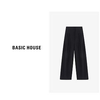 Basic House/百家好时尚春夏显瘦休闲垂感直筒裤长裤-B0624H5Y392 米白色 XL120-130斤