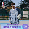 NBA 球队文化系列 宽松黑色POLO衫 洛杉矶湖人/金州勇士队男运动外套 灰蓝色 XL