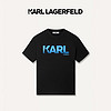 Karl Lagerfeld卡尔拉格斐轻奢老佛爷男装 24夏款logo经典印花短袖T恤 黑色 52