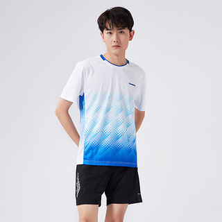 kawasaki川崎专业羽毛球服男款运动短袖T恤速干K1013 白色 XL 