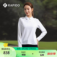 Rapido 雳霹道 2024年春夏女士高尔夫polo衫休闲运动长袖T恤CP4Z41Z15 白色 170/92A