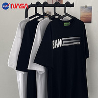 NASAOVER NASA美式高街印花纯棉短袖t恤男女夏季oversize宽松百搭情侣上衣