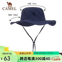 CAMEL 骆驼 渔夫帽男女夏季薄款大头围防晒遮阳太阳帽子大帽檐遮脸大沿帽