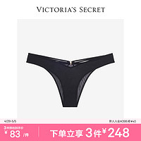 VICTORIA'S SECRET 镂空金属装饰舒适高脚口女士内裤 54A2黑色 11237977 XS