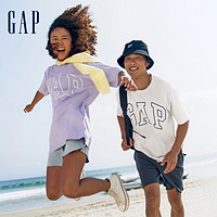 Gap 盖璞 男女装2024夏季新款纯棉字母logo圆领短袖T恤基础款上衣544464