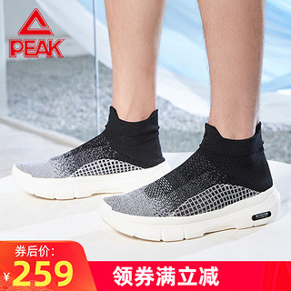 PEAK 匹克 态极拂风 男子休闲运动鞋 E12867E 浅花灰/黑色 39