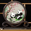 摆件 蜀中瑰宝蜀绣双面刺绣熊猫摆件中国特色礼物