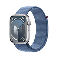 Apple 苹果 Watch Series 9 智能手表GPS款45毫米银色铝金属表壳 凛蓝色回环式运动表带 MR9F3CH/A