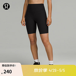 lululemon 丨Base Pace 女士运动高腰紧身短裤 8" *罗纹款 LW7BSTS 黑色 0