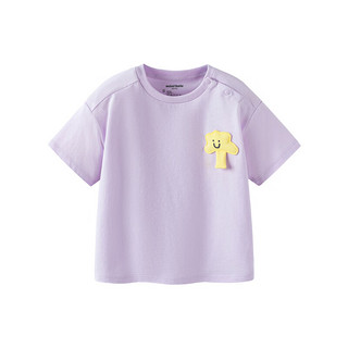 minibala迷你巴拉巴拉男童女童短袖T恤夏季宝宝纯棉柔软亲肤水果儿童上衣 紫色70120 90cm