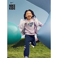 耐克（NIKE）女童幼童圆领上衣和长裤套装春季法式毛圈HF7284 410深藏青 L