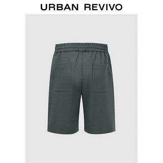 URBAN REVIVO 男士休闲超宽松纯色短裤 UML640053 中灰 34
