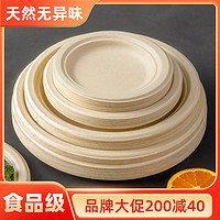 美涤 一次性餐盘餐具食品级盘子碗筷碟子加厚纸盘可降解画画烧烤家用
