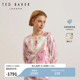 Ted Baker2024春夏女士气质印花亮片针织开衫275250 粉红色 1