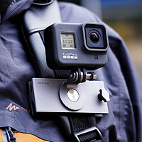 MAXCAM 适用于dji大疆OSMO灵眸ACTION4 3 2运动相机gopro12110铝合金背包夹固定座单肩双肩书包夹背带配件
