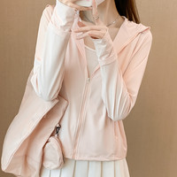 冰丝防晒衣女2024夏季户外透气百搭披肩外搭空调服开衫防晒服外套