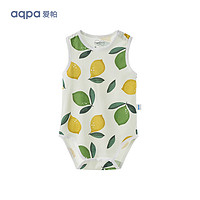 aqpa 夏季婴儿背心包屁衣宝宝无袖吊带纯棉儿童外穿连体衣 檬想成真 90cm