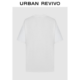 URBAN REVIVO 男士趣味休闲萌宠刺绣棉质短袖T恤 UMV440073 本白 XS