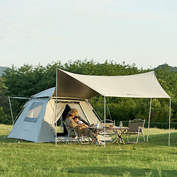 MOBI GARDEN 牧高笛 黑胶公园野餐亲子家庭帐篷 零动155黑胶天幕（带2支撑杆）