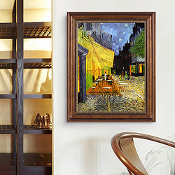 梵高星空裝飾畫歐式油畫客廳餐廳世界名畫玄關走廊豎版背景墻掛畫
